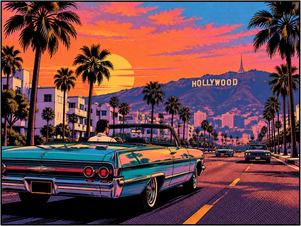 Los Angeles comic illustration